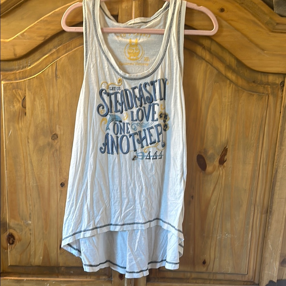 White Graphic Tank Top